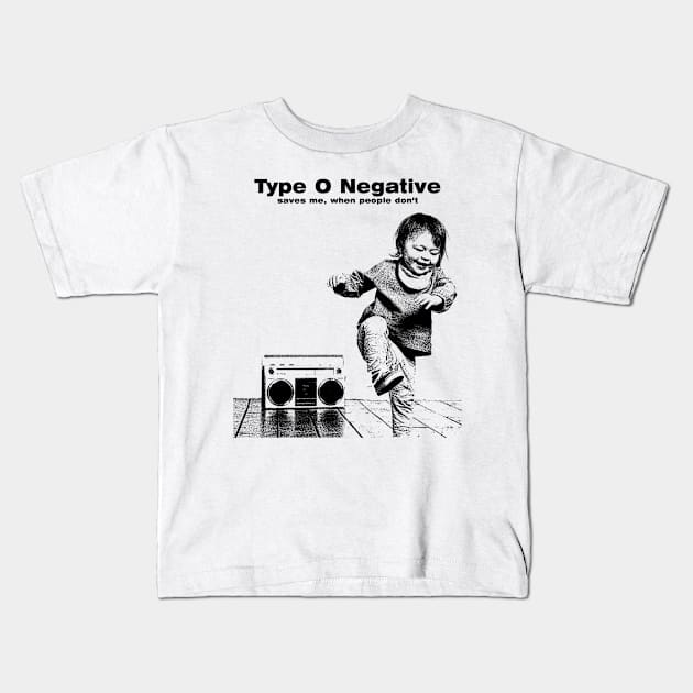 Type O Negative Saves Me // pencil sketch Kids T-Shirt by Amor13Fati